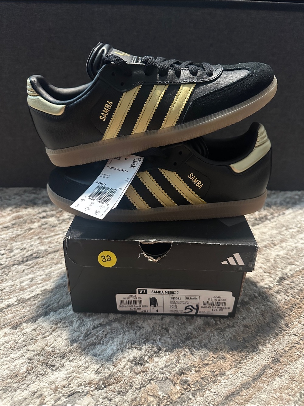 NEW Adidas Samba Messi Black/Gold